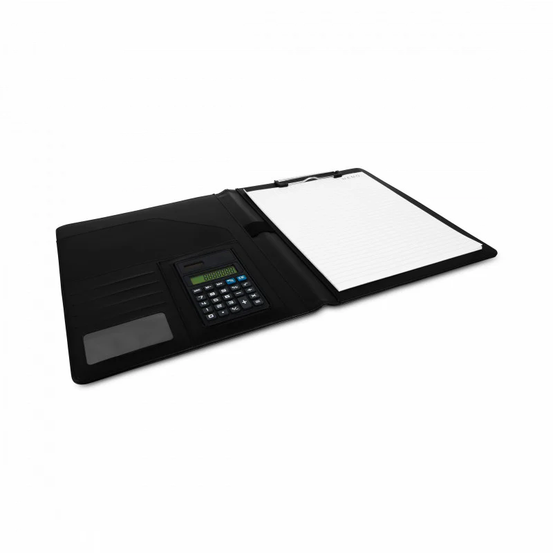 Conferentiemap A4 - Zwart - Inclusief calculator - Luxe Schrijfmap Opbergmap - Afbeelding 4